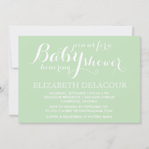 Mint Green Modern Baby Dusche Einladung