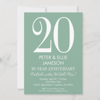 Mint Green Modern Simple Anniversary Einladungen