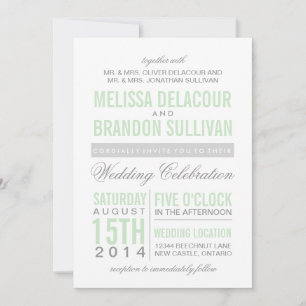 Mint Green Modern Typografy Weditation Einladung