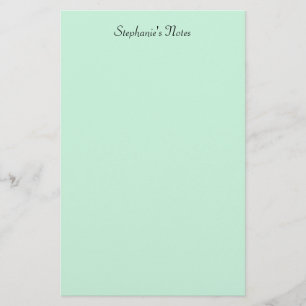 Mint Green Monogram Name Custom Color Elegant Briefpapier