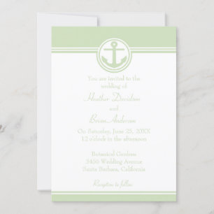 Mint Green Nautical Anchor Einladung zur Hochzeit