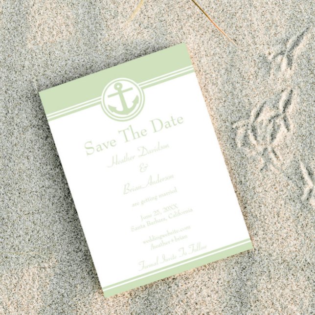 Mint Green Nautical Anchor Save the Date (Mint Green Nautical Anchor Save the Date)