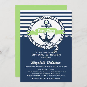 Mint Green Navy Nautical Bridal Dusche Einladung