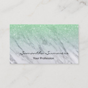 Mint Green Ombre Glitzer Marble anpassen Glitzer Visitenkarte