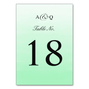 Mint Green Ombre   Hochzeitsstiftung Tischnummer