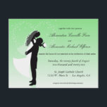 Mint Green Ombre Silhouette Formal Hochzeit Einlad Einladung<br><div class="desc">Dieses Design zeichnet sich durch einen minzgrünen Ober-Hintergrund mit einer Silhouette von Braut und Bräutigam aus. Ein Sternhaufen in Form eines Herzens hinter dem glücklichen Paar rundet das Aussehen dieses romantischen Designs ab. Es gibt viele anpassbare Texte für Sie, um Ihre Hochzeitsinformationen hinzuzufügen. Die Rückseite dieser Einladung hat den gleichen...</div>