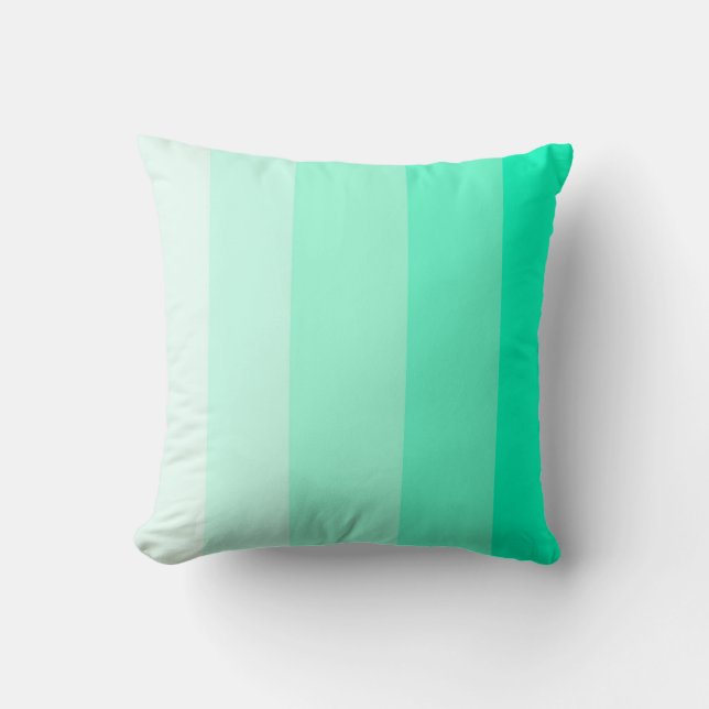 Mint Green Ombre Stripe Kissen (Vorderseite)