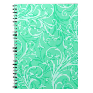 Mint Green Ornamental Spiral Notebook Notizblock