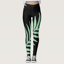 Mint Green Palm Leggings