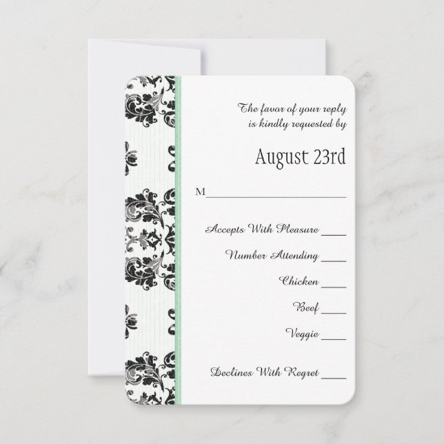 Mint Green Paris Eiffelturm UAWG Wedding Card RSVP Karte (Vorderseite)