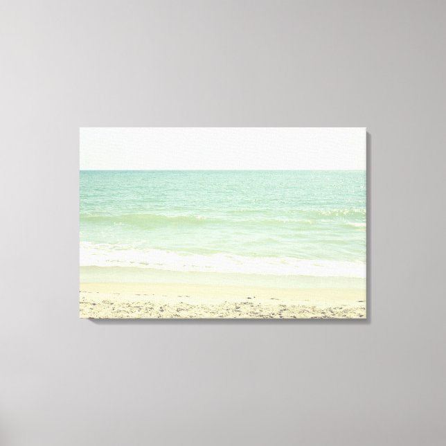 Mint Green Pastel Beach Fotografie Leinwanddruck (Vorderseite)