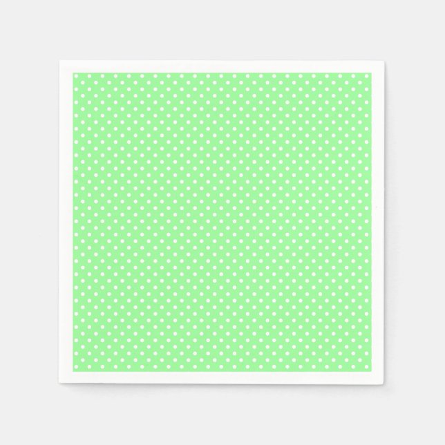 Mint Green Polka Dot Pattern Napkins Serviette (Vorderseite)