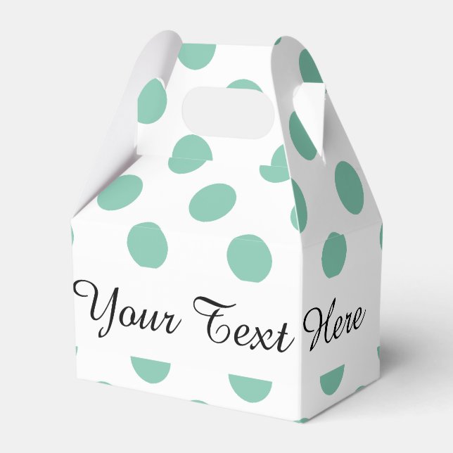 Mint Green Polka Dots Muster Geschenkschachtel (Vorderseite)