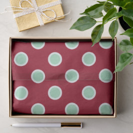 Mint Green Polka Dots on Maroon Tissue Paper Seidenpapier