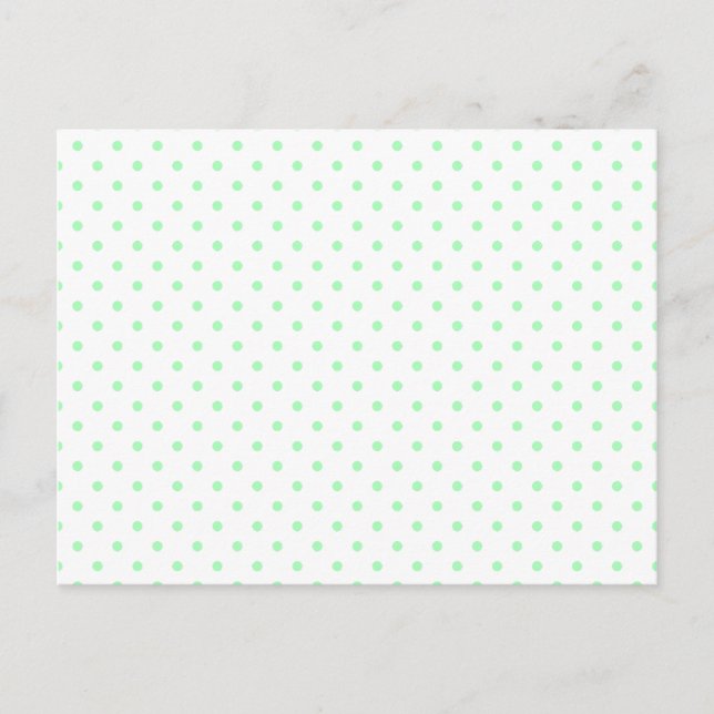 Mint Green Polka Dots Postkarte (Vorderseite)