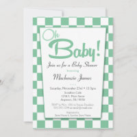 Mint Green Retro 50er Diner Baby Dusche Einladung