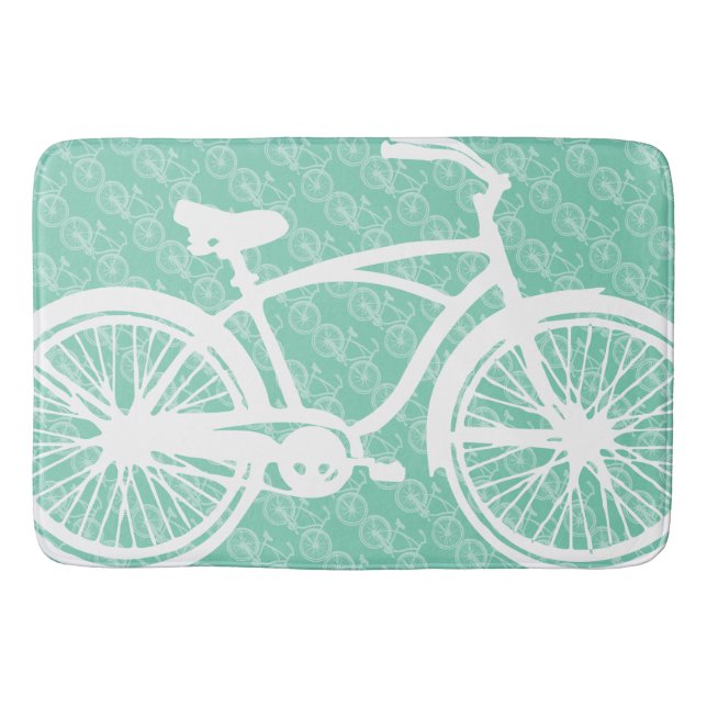 Mint Green Retro Boy's Fender Vintag Bicycle Badematte (Vorderseite)