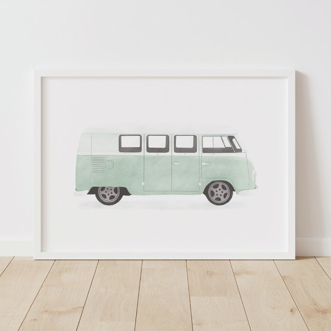 Mint Green Retro Van Kinderzimmer Dekor Poster (Von Creator hochgeladen)
