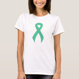 Mint Green Ribbon Support Awareness T-Shirt