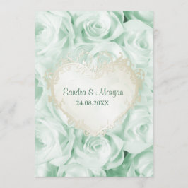 Mint Green Rose Floral Wedding Einladung