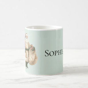 Mint Green Rustic Santa Kaffeetasse