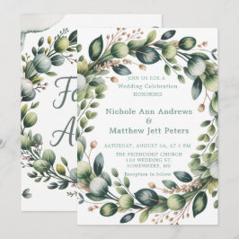 Mint Green & Sage Green Eucalyptus Wedding Einladung