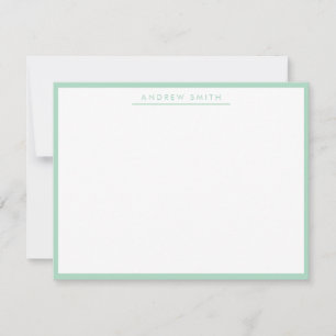 Mint Green Simple Line Modernes Classic Minimalist Mitteilungskarte