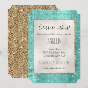 Mint Green Sparkle Einladung