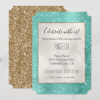 Mint Green Sparkle Einladung