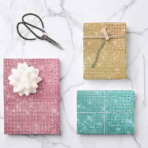 Mint Green Sparkle Geschenkpapier Set