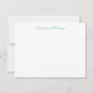 Mint Green Stilvoll Moderne Elegante Girly Script Mitteilungskarte
