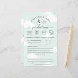 Mint Green Stork Baby Predictions Game