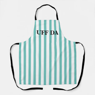 Mint Green Striped Uff Da All-Over Print Apron Schürze