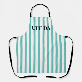 Mint Green Striping Uff Da All-over Print-Schürze Schürze