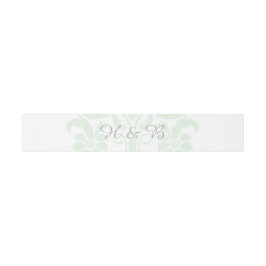 Mint Green subtile Damask Wedelbänder Einladungsbanderole