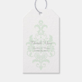 Mint Green subtle Damask Wedding Gift Tags Geschenkanhänger