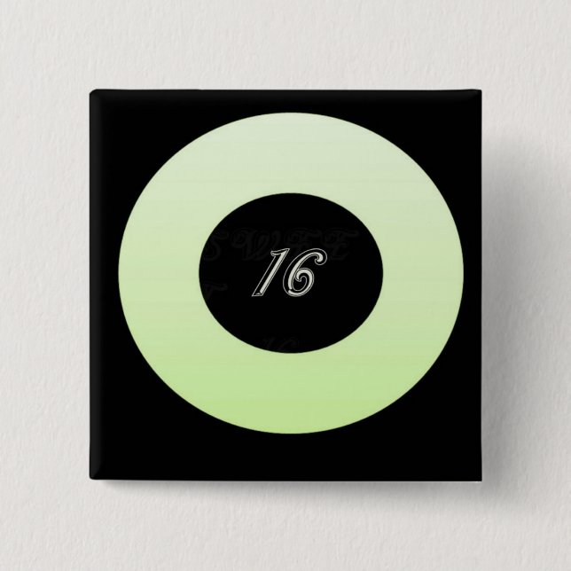 Mint Green Sweet 16 Button (Vorderseite)