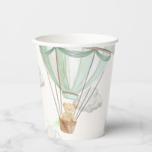 Mint Green Teddy Bären Hot Air Ballon Pappbecher