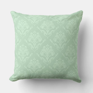 Mint Green Tones Floral Damasks Kissen