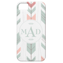 Mint Green Tribal Muster Monogram iPhone 5 Fall Case-Mate iPhone Hülle
