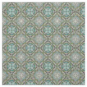 Mint Green Türkise Retro Nouveau Deko Muster Stoff
