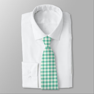 Mint Green und White Gingham Krawatte