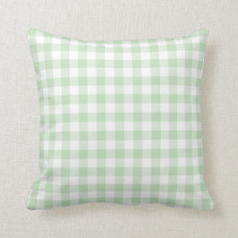 Mint Green und White Gingham Pattern Kissen