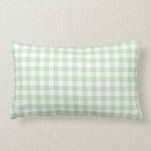 Mint Green und White Gingham Pattern Lendenkissen