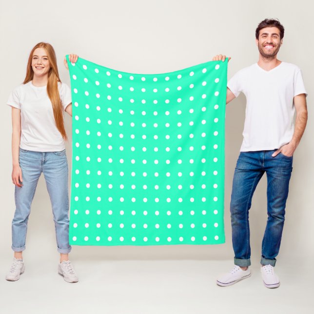 Mint Green und White Polka Dots Fleecedecke (Beispiel)