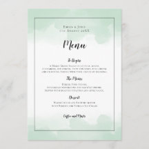 Mint Green Wasserfarben Schwarzes Skript Hochzeit