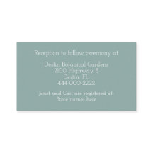 Mint Green Wedding Information Card
