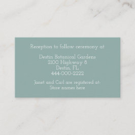 Mint Green Wedding Information Card Begleitkarte