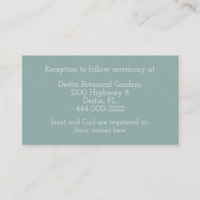 Mint Green Wedding Information Card Begleitkarte (Vorderseite)