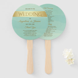 Mint Green Wedding Programm Fächer